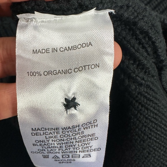 Quince 100% Organic Cotton Fisherman Boxy Cropped Cardigan Size Medium - Picture 5 of 9